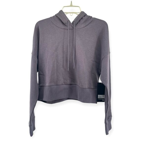 90 Degree by Reflex Women’s Blackened Pearl Drop Shoulder Cropped Hoodie Medium - Picture 14 of 14